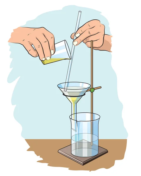 化学実験室で排水するプロセスを示しています ベクターグラフィックス
