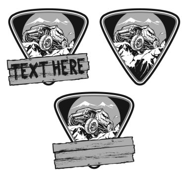 Görüntü logo tasarımı için uygun bir off-road aracı gösteriyor.