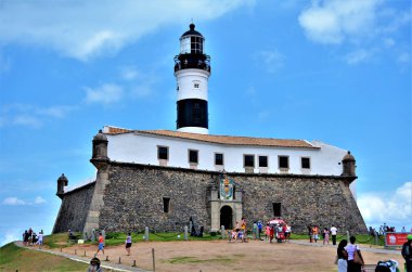 Salvador, Bahia, Brezilya 27 Şubat 2013: Barra deniz feneri da org. Antonio deniz feneri
