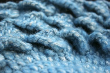 mavi örülmüş yün iplik