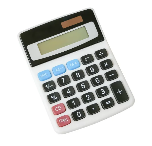 Digitální kalkulačka elektronické izolované na bílém pozadí. Zahrnuto oříznutí cesty — Stock fotografie