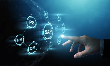 İş yönetimi yazılımı (SAP). ERP kuruluşu kaynak planlama sistemi kavramı