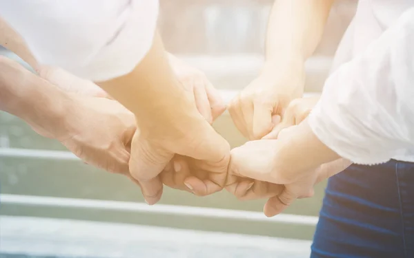 Trabajo Equipo Negocio Unir Mano Juntos Concepto Poder Del Trabajo — Foto de Stock