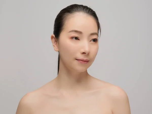 Krásná Mladá Žena Asijské Čistou Dokonalou Pletí Portrétní Model Přírodní — Stock fotografie