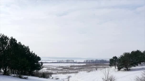 Зима и снег, пейзаж — стоковое видео