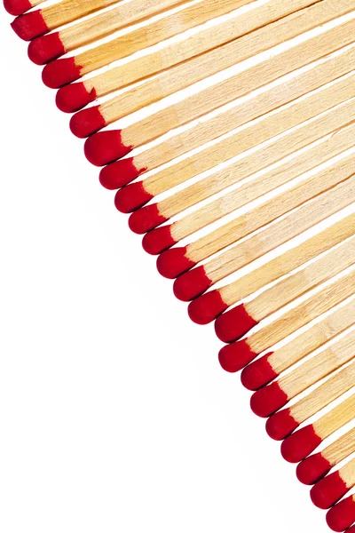 Composition of matches with rad heads isolated on white background — Stock Photo, Image