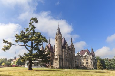 Güneşli bir günde, Polonya 17 inci yüzyıl Moszna kale üzerinde göster