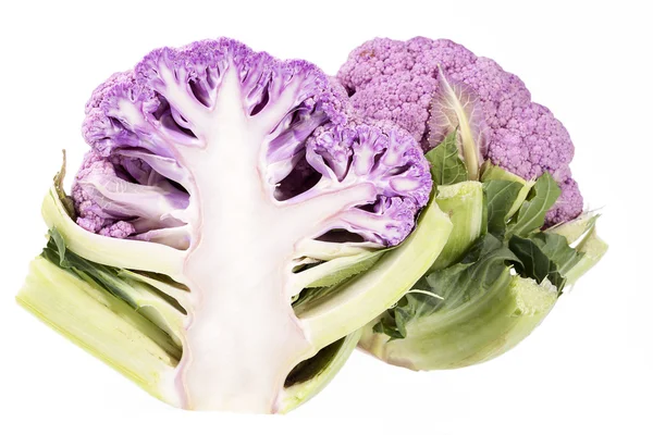 Half of pink cauliflower isolated on white background — Stock Photo, Image