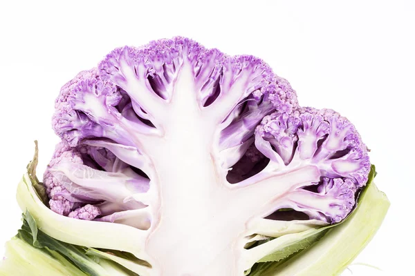 Half of pink cauliflower isolated on white background — Stock Photo, Image