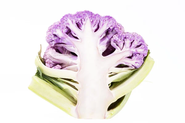 Half of pink cauliflower isolated on white background — Stock Photo, Image