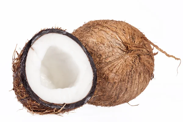 Frutas de coco isoladas sobre fundo branco, close-up — Fotografia de Stock