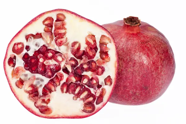 Fruit of red pomegranate isolated on white background — Stock Photo, Image