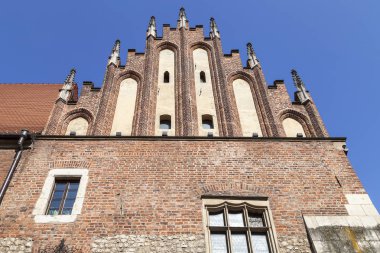 Gotik cephe Collegium Maius, Krakow, Polonya