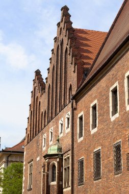 Gotik cephe Collegium Maius, Krakow, Polonya