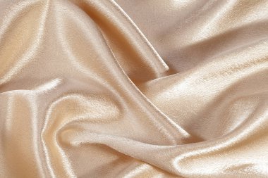 İpek arka plan, bej parlak kumaş dokusuna