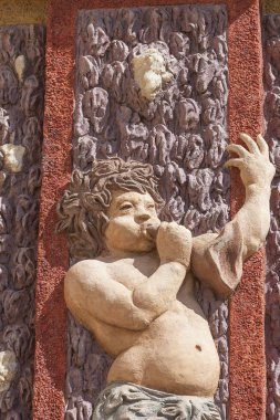 Na Palace, duvar, Prague, Çek Cumhuriyeti çevreleyen üzerinde kabartma