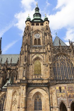 14. yüzyılda St. Vitus Katedrali, cephe, Prague, Çek Cumhuriyeti