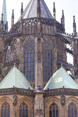 14. yüzyılda St. Vitus Katedrali, cephe, Prague, Çek Cumhuriyeti