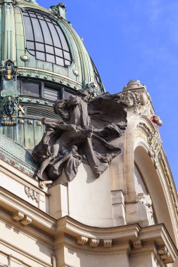 Belediye Binası, heykel, cephe, Prague, Çek Cumhuriyeti.
