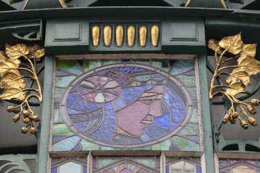 Belediye Binası, vitray, Prague, Çek Cumhuriyeti.