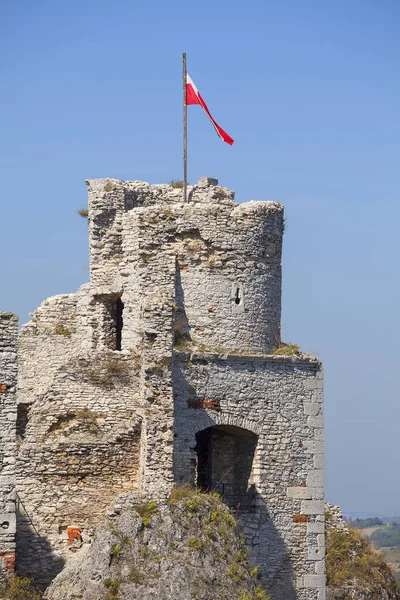 Ruïnes van het middeleeuws kasteel van de 14de eeuw, kasteel Ogrodzieniec, Trail van de adelaars nesten, Podzamcze, Polen — Stockfoto