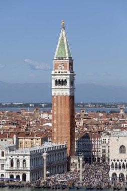 St Mark's Campanile, çan kulesi üzerinde Piazza San Marco, Venedik, İtalya