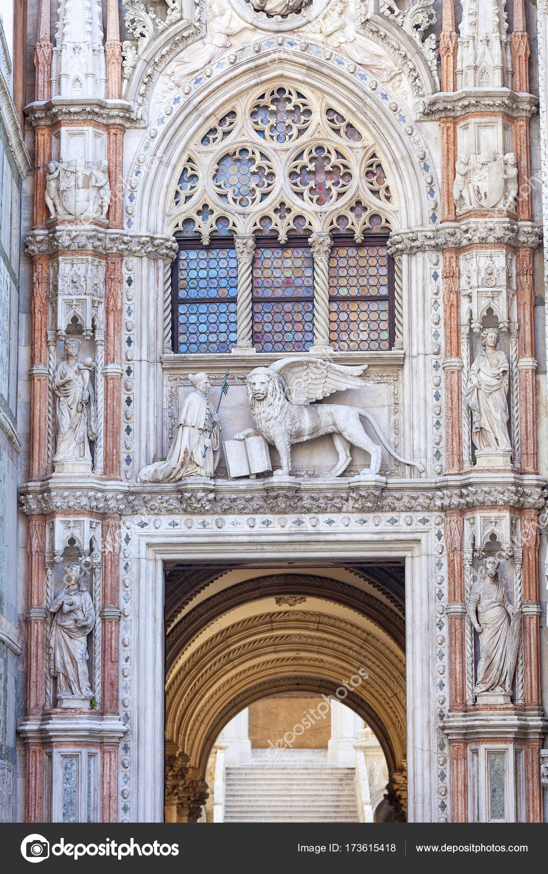 St Mark's Basilica (Basilica di San Marco),facade with Lion of