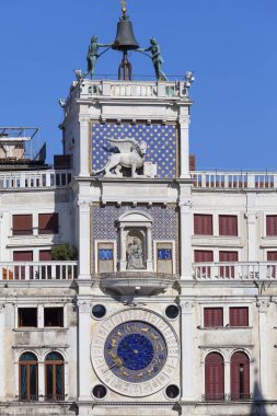 St Mark'ın Saat Kulesi (Torre dell'Orologio) Piazza San Marco, Venedik, İtalya