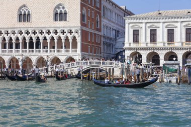 Deniz Manzaralı Ponte della Paglia ve Sighs Köprüsü Venedik, İtalya