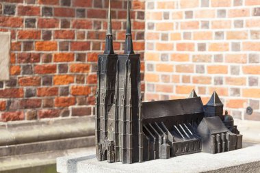 Wroclaw Katedrali (Cathedral St John the Baptist), Gotik tarzı 13. yüzyılda kilise Ostrow Tumski Adası, minyatür körler, Wroclaw, Polonya.