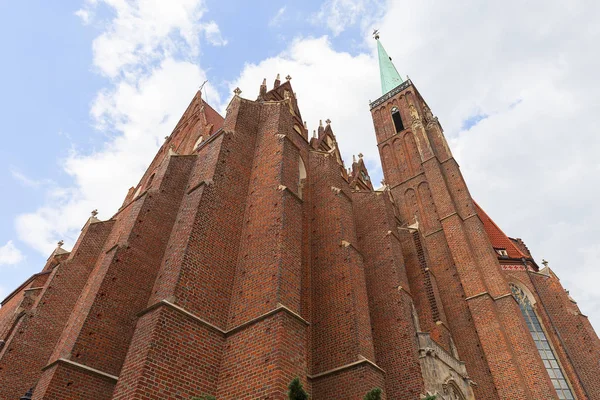 波兰 Ostow Tumski St. 的圣十字学院教堂 — 图库照片