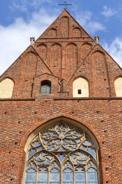 Collegiate Kilisesi Holy Cross ve St Bartholomew, cephe, Ostrow Tumski, Wroclaw, Polonya