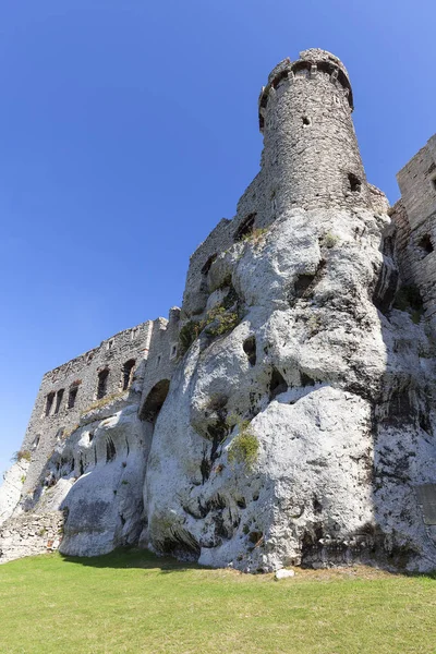 Ruïnes van het middeleeuws kasteel van de 14de eeuw, kasteel Ogrodzieniec, Trail van de adelaars nesten, Podzamcze, Polen — Stockfoto