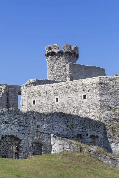 Ruïnes van het middeleeuws kasteel van de 14de eeuw, kasteel Ogrodzieniec, Trail van de adelaars nesten, Podzamcze, Polen — Stockfoto