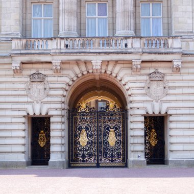 Buckingham Sarayı, cephe ünlü Balkonlu, London, Büyük Britanya