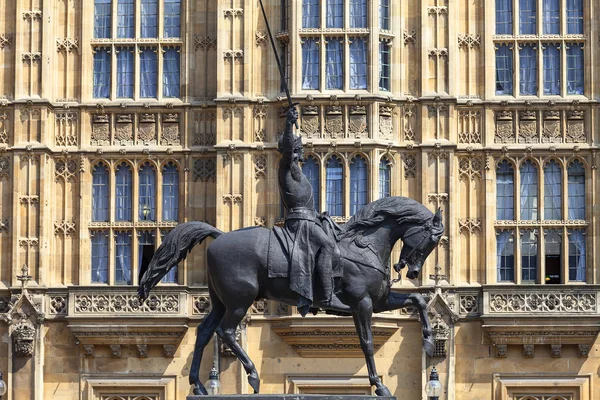 Monument to King Richard I Lionheart on horse, Palace of Westminster, parliament, London, United Kingdom, England