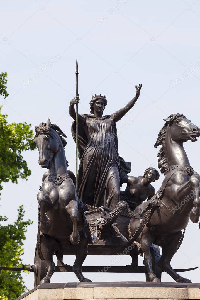 Statue of Queen Boudica near Westminster Bridge, London, United Kingdom
