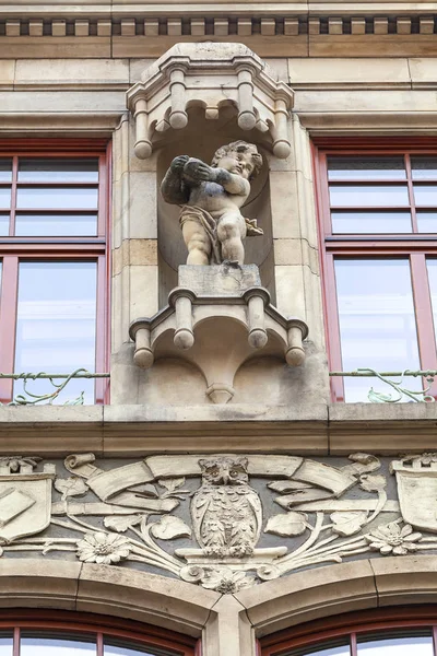 Decorative facade of old building, Wroclaw, Poland — Stock Photo, Image