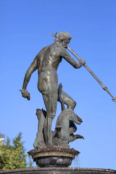 Gdansk Poland June 2018 17Th Century Neptune Fountain Statue Long — стоковое фото