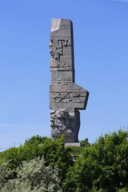 Gdansk - Westerplatte, Polonya - 5 Haziran 2018: Westerplatte Anıtı