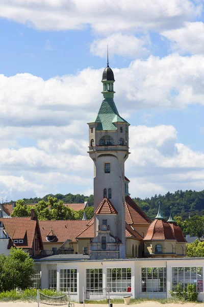 Sopot Polônia Junho 2018 Sopot Lighthouse Sinal Navegação Costa Polonesa — Fotografia de Stock