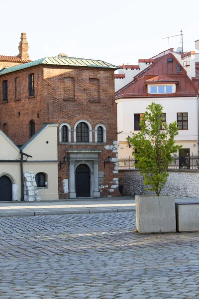Krakkó Lengyelország 2020 Április Századi Zsinagóga Szeroka Utcai Zsidó Negyedben — Stock Fotó