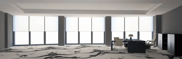 Interior de escritório moderno branco. Renderização 3D . — Fotografia de Stock