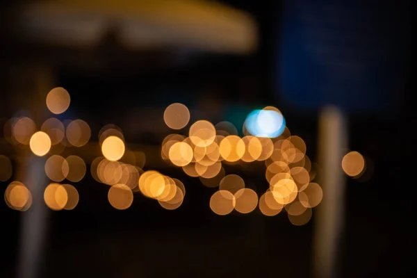 Varmt Fönster Färg Bokeh Cirklar Ljus Utspridda Firande Atmosfär — Stockfoto