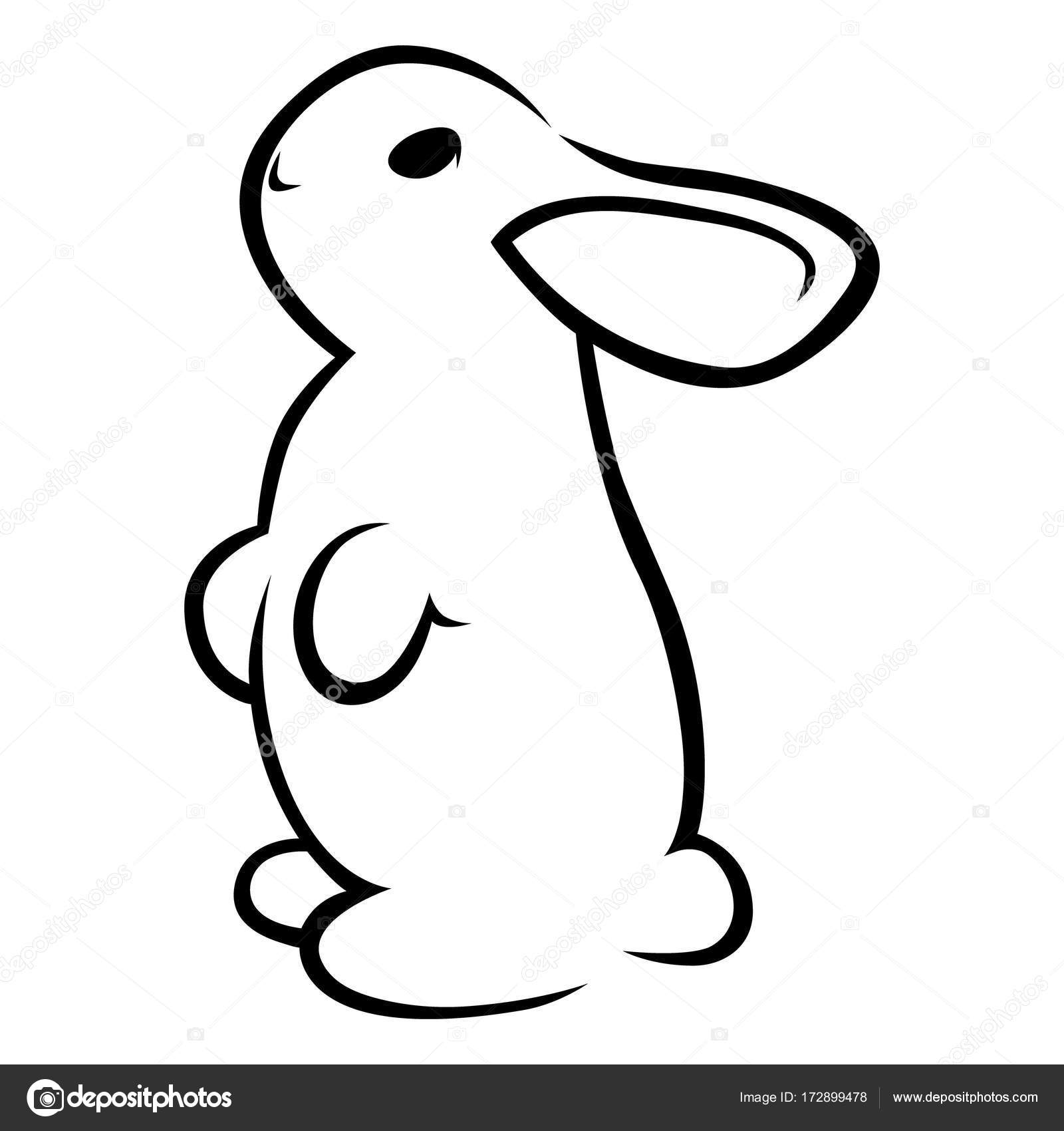 Download Bunny silhouette outline | Cute standing bunny silhouette ...