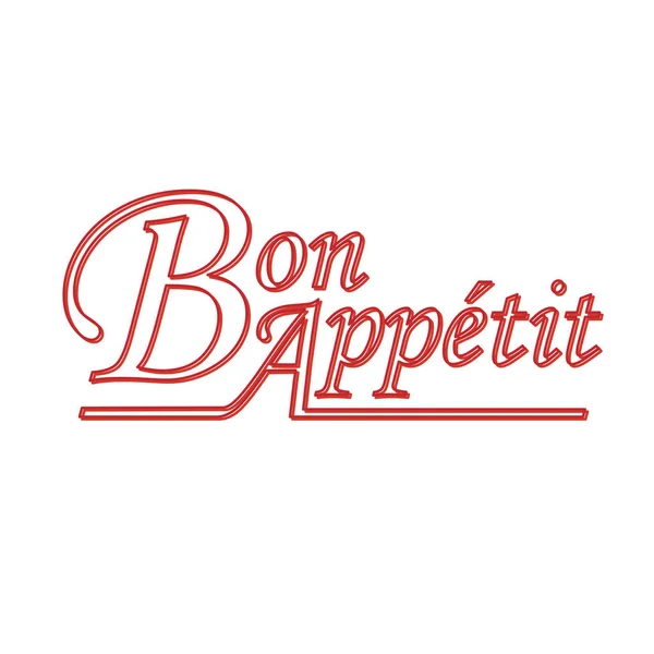 Bon Appetit rode omtrek — Stockvector