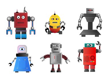 Funky vektör robotlar