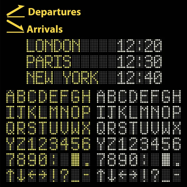 机场 Led 的显示字体 — 图库矢量图片