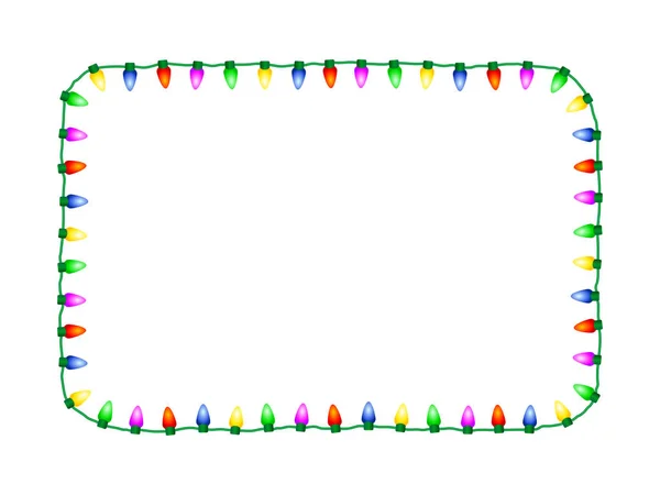 Christmas lights frame — Stockvector