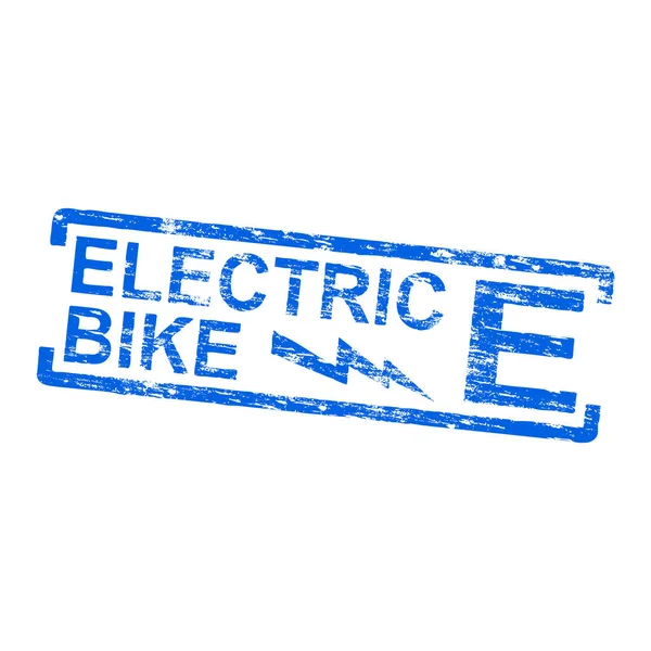 Sello de goma de bicicleta eléctrica — Archivo Imágenes Vectoriales